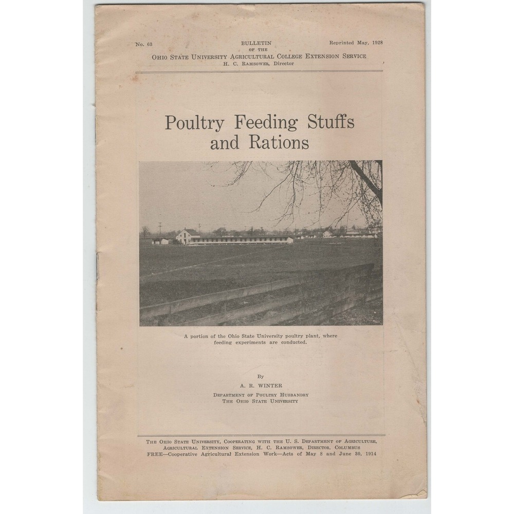 1928 Ohio State University Poultry Feeding Stuffs and Rations Bulletin No 63 - Picture 1 of 3